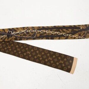 Louis Vuitton M78985 Tiger Gram Silk Scarf Brown Monogram Bandana